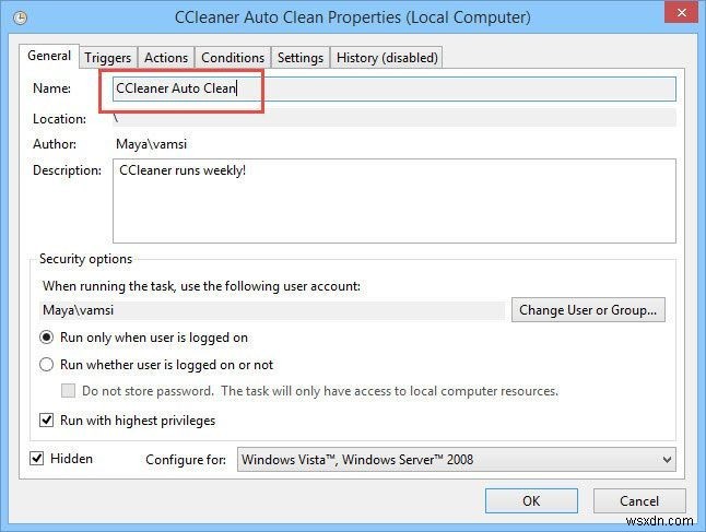 Windows 작업 스케줄러에서 예약 작업 이름을 변경하는 방법
