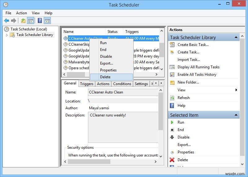 Windows 작업 스케줄러에서 예약 작업 이름을 변경하는 방법