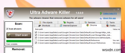 Ultra Adware Killer – 설치된 애드웨어를 손쉽게 제거하는 무료 유틸리티