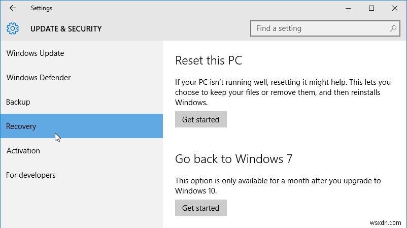 Windows 10에서 이전 버전(Windows 7/8/8.1)으로 다운그레이드하는 방법