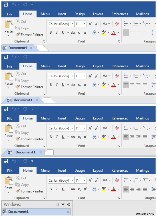 Windows에서 Microsoft Office에 탭 인터페이스 추가하는 방법