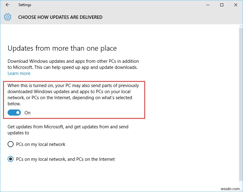 Windows 10에서 Windows 업데이트 전달 최적화(WUDO) 비활성화하는 방법