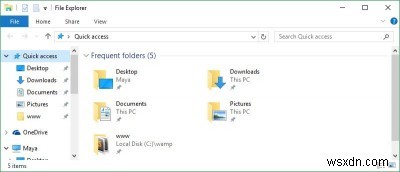 Windows 10 파일 탐색기에서 빠른 액세스 제거 및 설정 방법