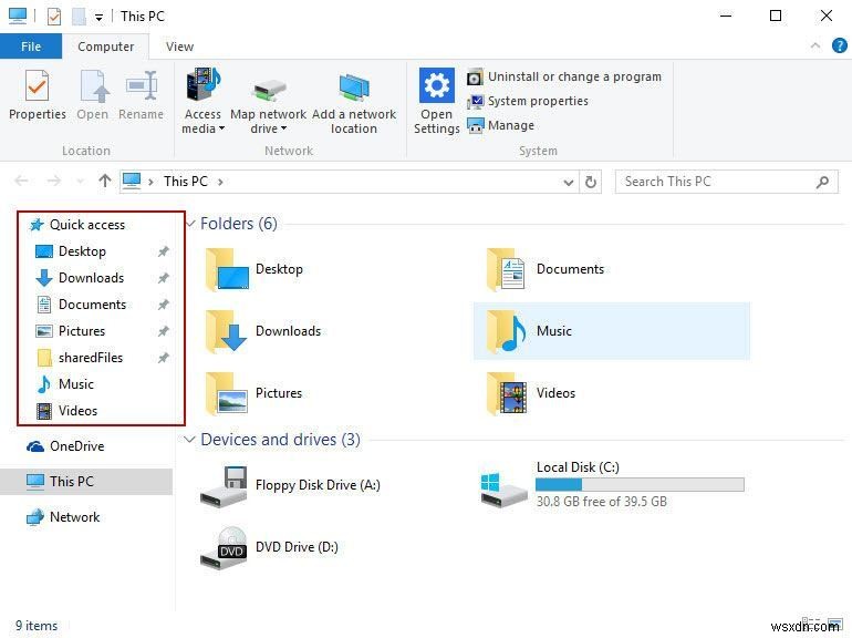 Windows 10 파일 탐색기에서 빠른 액세스 제거 및 설정 방법