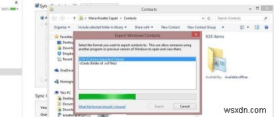 Windows 8에서 아이폰 연락처를 CSV 파일로 내보내는 방법