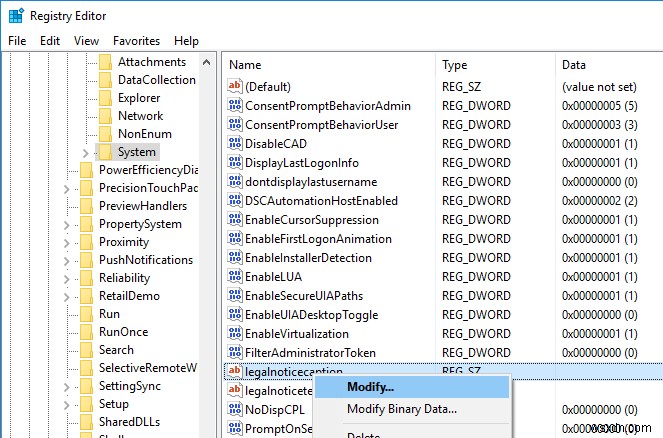 Windows 10 로그인 화면에 사용자 지정 메시지를 표시하는 방법