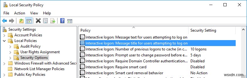 Windows 10 로그인 화면에 사용자 지정 메시지를 표시하는 방법