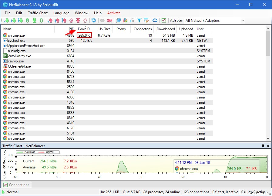Windows 10에서 특정 애플리케이션의 대역폭 사용량을 제한하는 방법