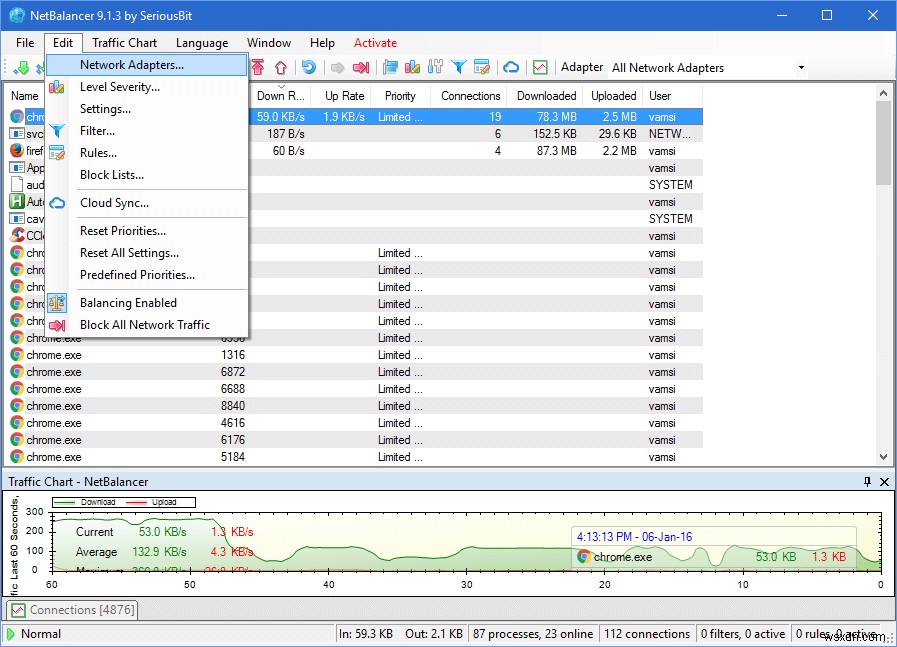 Windows 10에서 특정 애플리케이션의 대역폭 사용량을 제한하는 방법