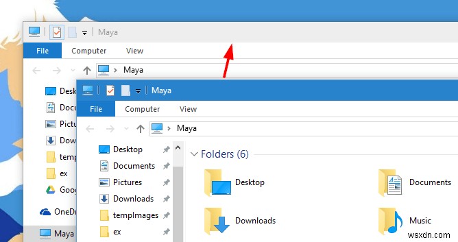Windows 10에서 비활성 창의 제목 표시줄에 색상 적용하는 방법