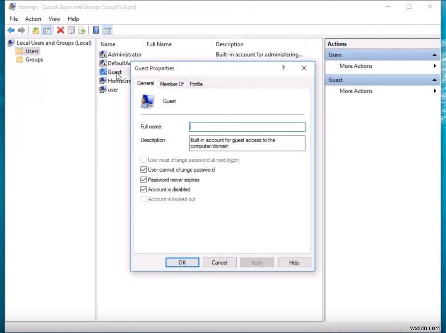 Windows 10에서 게스트 계정 만드는 방법 2가지 (설정 앱 & lusrmgr.msc)