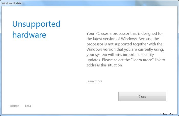 새 CPU에서 Windows 7/8.1 업데이트 오류  프로세서가 지원되지 않습니다  원인과 해결 방법