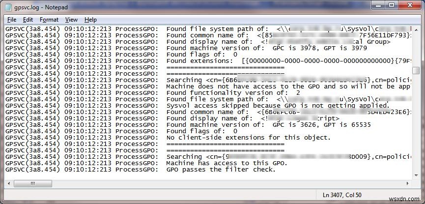Windows 7에서 gpsvc.log로 GPO 디버그 로깅하는 방법