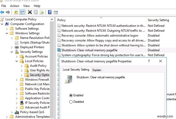 Windows 10/8/7 종료 시 pagefile.sys(페이징 파일) 자동 삭제 설정 방법
