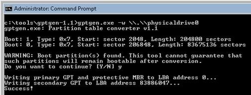 BIOS(UEFI 미지원) 시스템에서 GPT 디스크로 Windows 7/10 부팅하는 방법