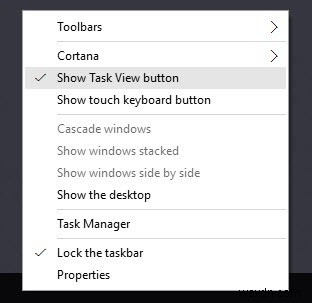 Windows 10 작업 표시줄에서 Cortana 검색창과 작업 보기 아이콘 제거하는 방법