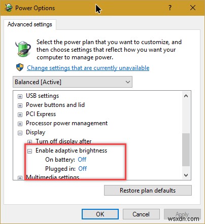Windows 10 자동 밝기 조절(적응형 밝기) 켜기 및 끄는 방법