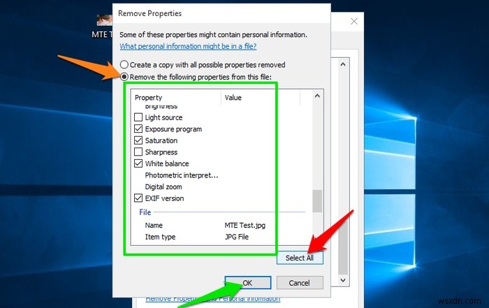 Windows 10에서 사진 메타데이터(EXIF) 제거하는 방법