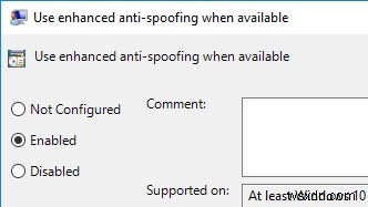 Windows 10에서 향상된 스푸핑 방지(Enhanced Anti-Spoofing) 기능을 활성화하는 방법