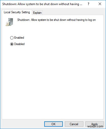Windows 10 로그인 화면에서 전원(종료) 버튼 제거하는 방법