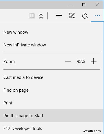 Windows 10 시작 메뉴에 웹사이트 링크를 고정하는 방법