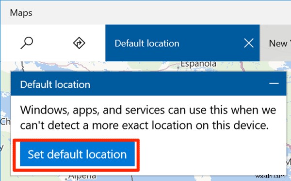 Windows 10에서 기본 위치를 설정하는 방법 (지도 앱 활용)