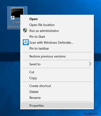 Windows 10에서 더블클릭 한 번으로 시스템 복원 지점 만드는 방법