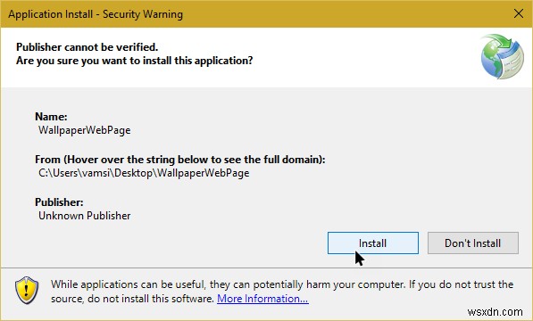 Windows 10에서 웹 페이지를 배경화면으로 설정하는 방법