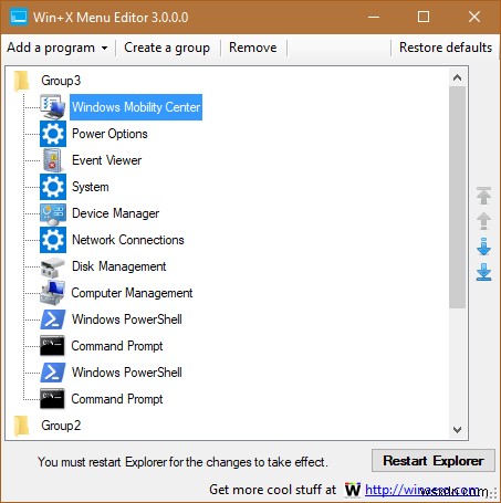 Windows 10 Win+X 메뉴에 제어판 항목 다시 추가하는 방법
