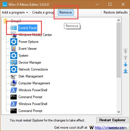 Windows 10 Win+X 메뉴에 제어판 항목 다시 추가하는 방법