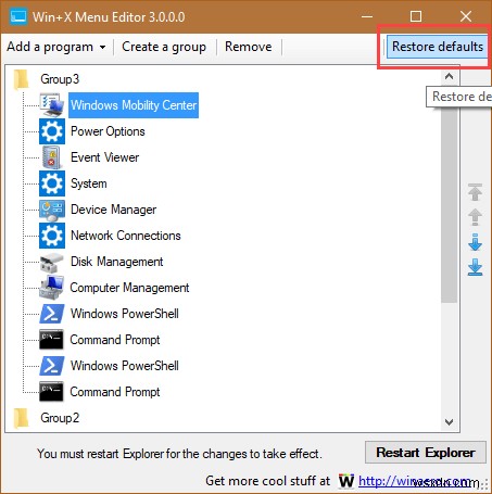 Windows 10 Win+X 메뉴에 제어판 항목 다시 추가하는 방법