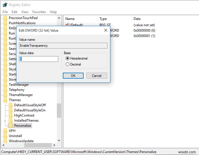 Windows 10 시작 메뉴 투명도를 높이는 2가지 방법