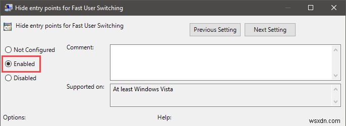 Windows 10에서 빠른 사용자 전환(Fast User Switching) 비활성화하는 방법