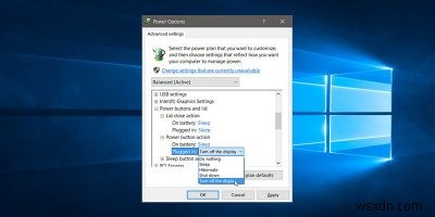 Windows 10 전원 버튼을 눌러 화면을 끄도록 설정하는 방법