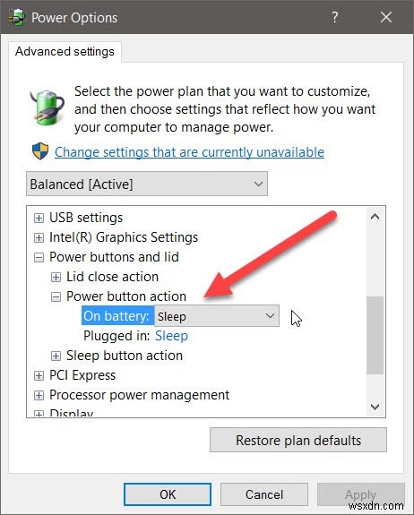 Windows 10 전원 버튼을 눌러 화면을 끄도록 설정하는 방법