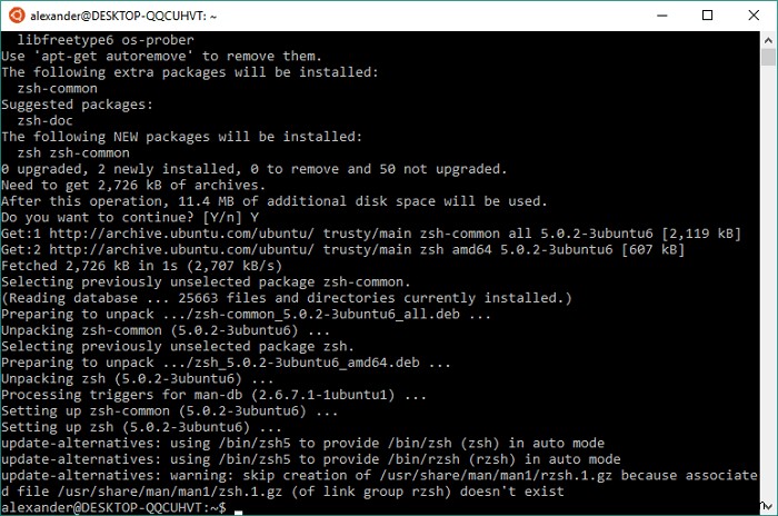 Windows 10에 zsh 및 Oh My Zsh 설치하는 방법