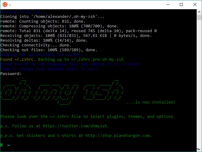 Windows 10에 zsh 및 Oh My Zsh 설치하는 방법
