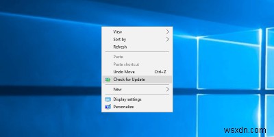Windows 바탕 화면 우클릭 메뉴에  업데이트 확인  옵션 추가하는 방법