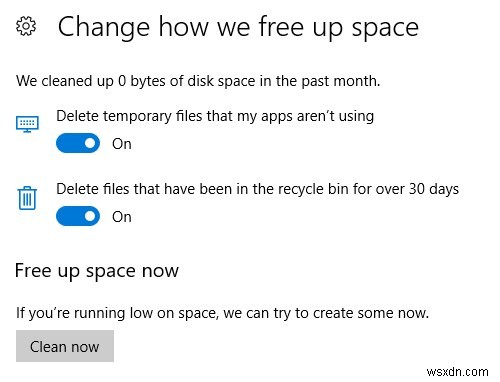 Windows 10 저장소 센스(Storage Sense)로 불필요한 파일 자동 정리하는 방법