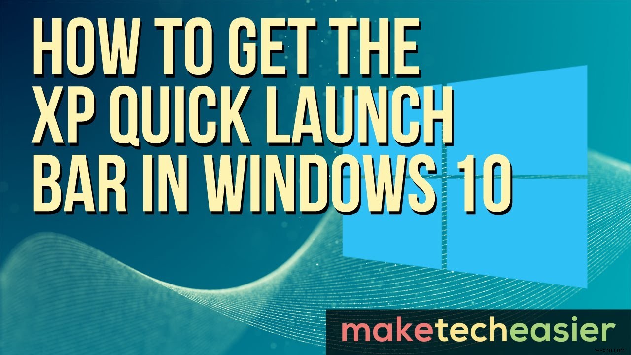 Windows 10에서 XP 빠른 실행 표시줄 되살리는 방법