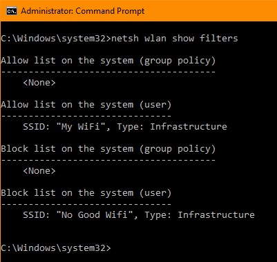 Windows 10에서 특정 Wi-Fi 네트워크 차단 및 허용하는 방법