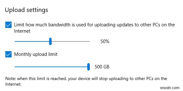 Windows 10에서 Windows 업데이트 대역폭을 제한하는 방법