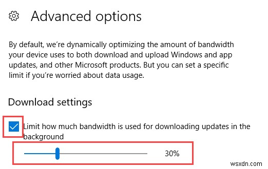 Windows 10에서 Windows 업데이트 대역폭을 제한하는 방법