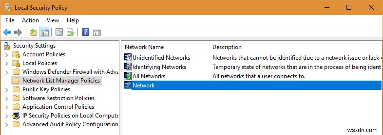 Windows 10에서 네트워크 프로필 이름 변경하는 방법 (로컬 보안 정책 & 레지스트리)