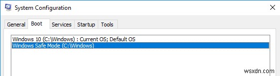 Windows 10 부팅 메뉴에 안전 모드 추가하는 방법