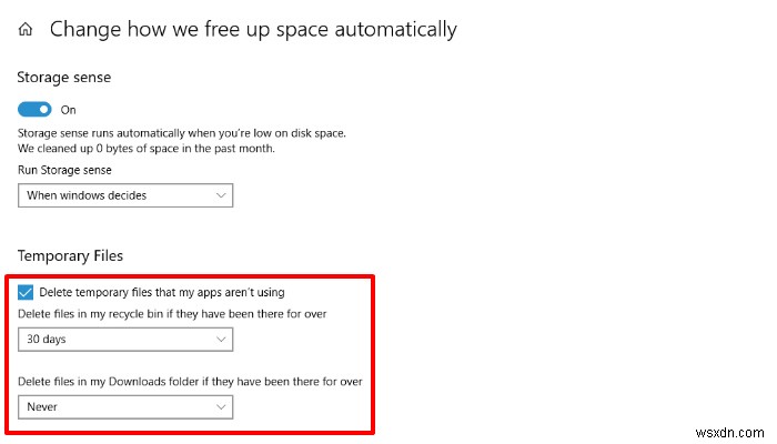 Windows 10 스토리지 센스로 디스크 공간 확보하는 방법