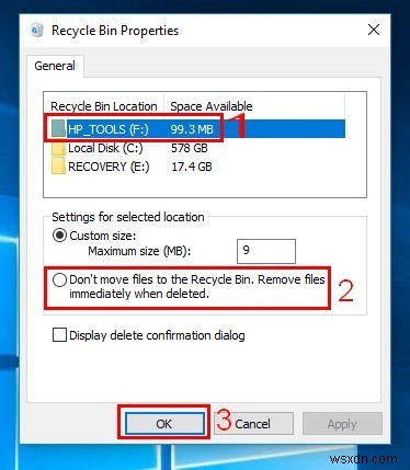 Windows 10에서 휴지통 비활성화 및 바탕화면에서 숨기는 방법