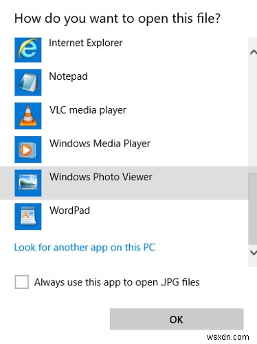 Windows 10에서 Windows 사진 뷰어를 기본 앱으로 설정하는 방법