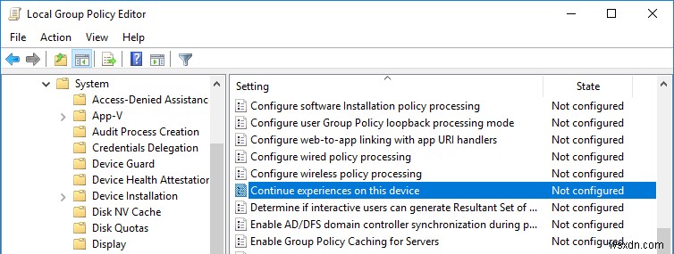Windows 10에서 공유 환경(Shared Experiences) 기능 비활성화하는 방법