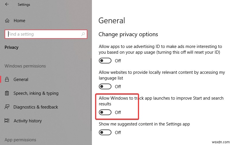 Windows 10에서 앱 실행 추적 기능을 비활성화하는 방법